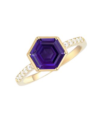 Amethyst (2 ct. t.w.) and Lab-Grown White Sapphire (0.01 ct. t.w.) Ring in 14k Gold Over Sterling Silver (Also Available in Multi-Stones)