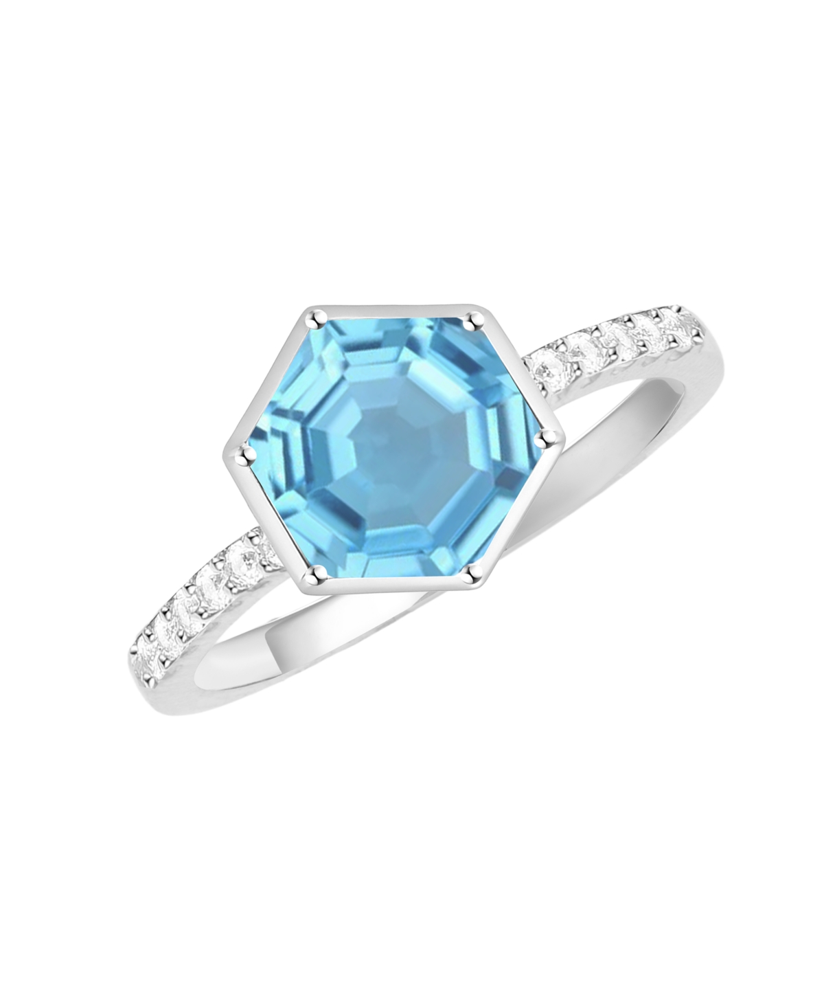 Macy's Amethyst (2 ct. t.w.) and Lab-Grown White Sapphire (0.01 Ring 14k Gold Over Sterling Silver (Also Available Multi-Stones)