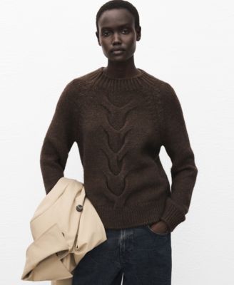 Women's Perkins Neck Braided Sweater