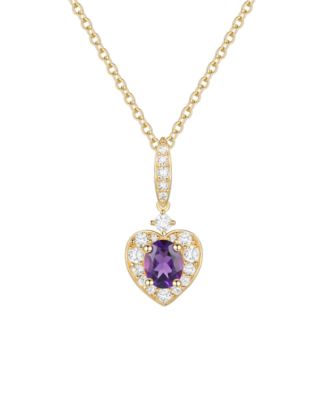 2-Pc. Amethyst (1 ct. t.w.) and Lab-Grown White Sapphire (0.2 ct t.w.) Earrings And Necklace Set in 14k Gold Over Sterling Silver (Also Available in Ruby)