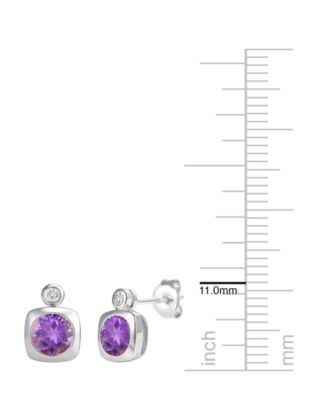 2-Pc. Amethyst (2.5 ct. t.w.) and Lab-Grown White Sapphire (0.1 ct. t.w.) Earrings And Necklace Set in 14k Gold Over Sterling Silver (Also Available in Other Gemstones)