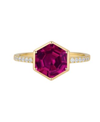 Amethyst (2 ct. t.w.) and Lab-Grown White Sapphire (0.01 ct. t.w.) Ring in 14k Gold Over Sterling Silver (Also Available in Multi-Stones)