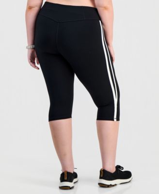 Plus Size Studio Side-Stripe Cropped Leggings