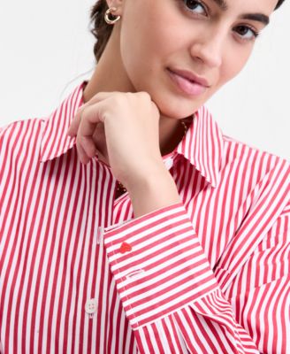 Women's Embroidered Oversized Poplin Shirt