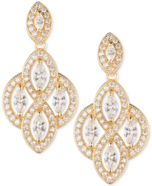 image of Anne Klein Marquise Crystal Drop Earrings