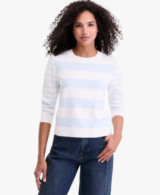 Women's Mixed-Stripe Crewneck Sweater