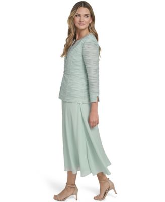 Petite 3/4-Length Sleeve Jacket Dress