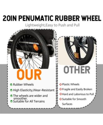  Large Folding Bike Trailer for Dogs with 100LB Capacity in Grey