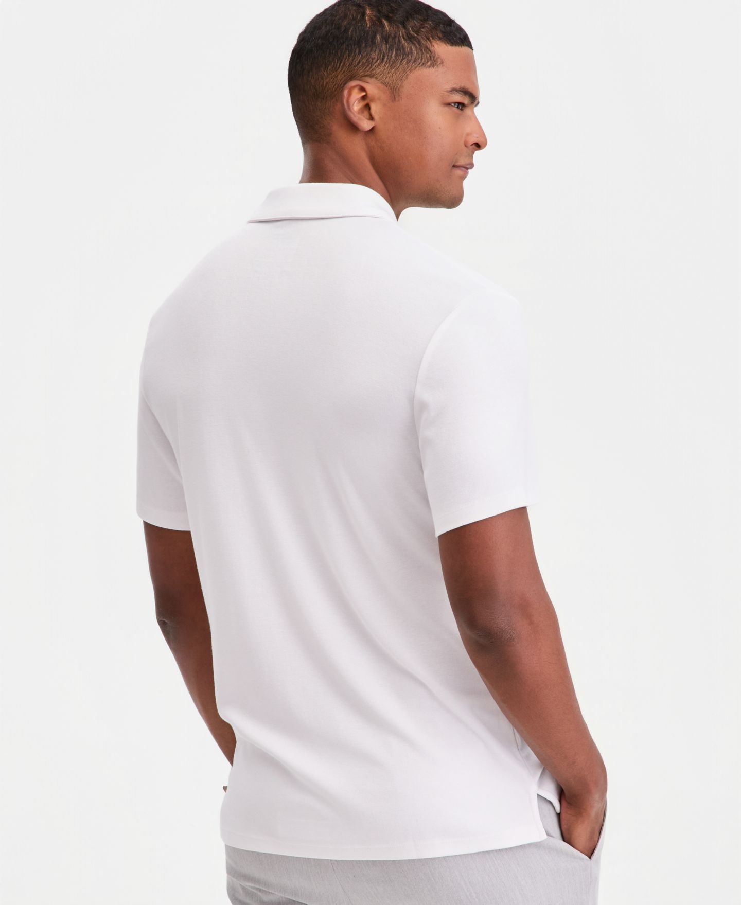 Мужское поло Alfani Alfatech Polo Shirt, цвет: Яркий белый — фото 4