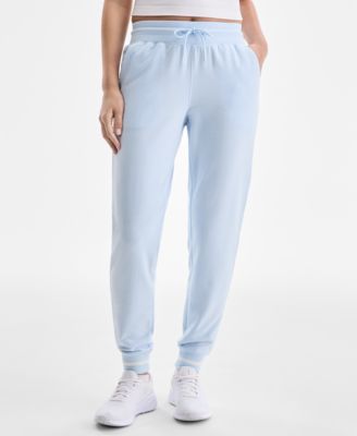 Women's Ribbed Solid Fleece Ankle Jogger Pants