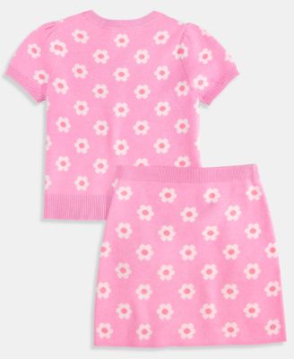 Girls' 5-20 Floral Crochet Top & Skirt, 2-Piece Set