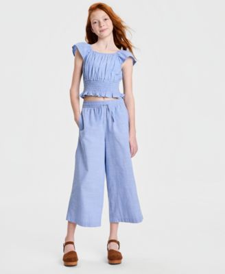 Girls' XS-XL Chambray Pants Set