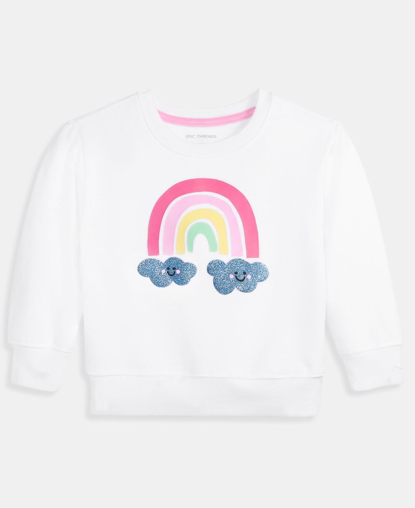 Толстовка Epic Threads Rainbow-Print для девочек, цвет: Bright Whi — фото 3