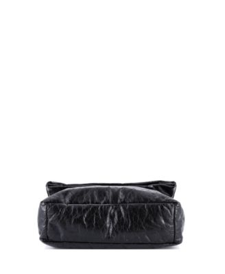 Large Monaco Chain Flap Shoulder Bag Leather