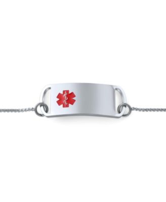 Name Tag Medical ID Bolo Bracelet Box Link Chain Stainless Steel Adjustable