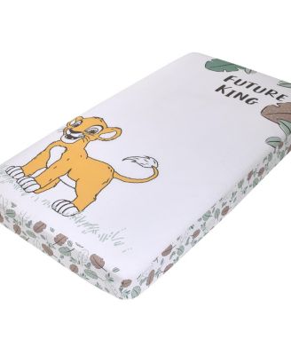 Disney Lion King Teal, Sage, White and Gold Simba Future King Cotton Photo Op Fitted Crib Sheet