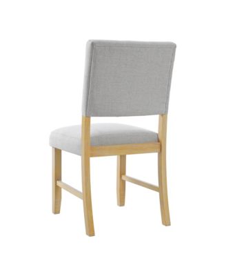Upholstered Dining Chairs, Set of 4, Beige & Natural Wood