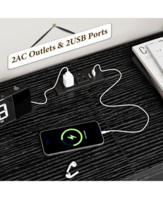 63" Dresser TV Stand with 14 Fabric Drawers Built in USB Ports Wide Multi Functional Storage Unit for 75" TVs