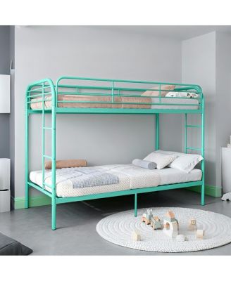 Metal Twin Over Twin Bunk Bed with 2 Ladders & Guardrail, Easy Assemble