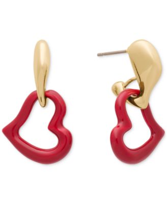 Cubic Zirconia Amour Enamel Drop Earrings