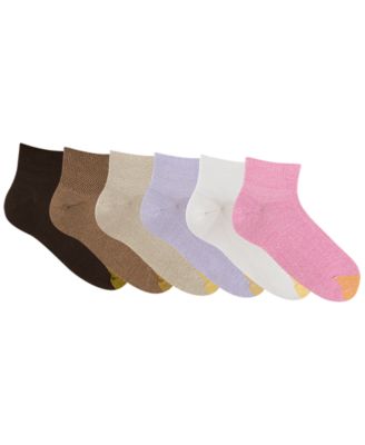 Women's Chevron Welt Quarter Socks, 6-Pack