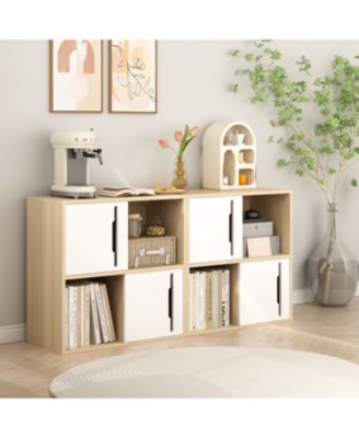 Modern Wood Storage Cabinet Sliding Doors