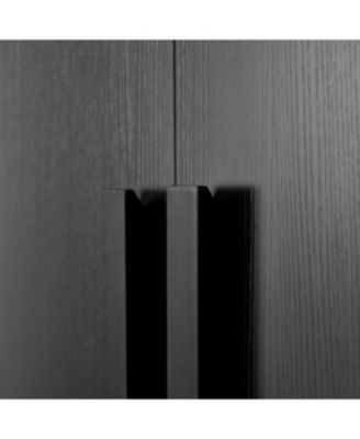 70" Black Kitchen Pantry Cabinet with 2 Shelves, 6 Doors, 3 Drawers