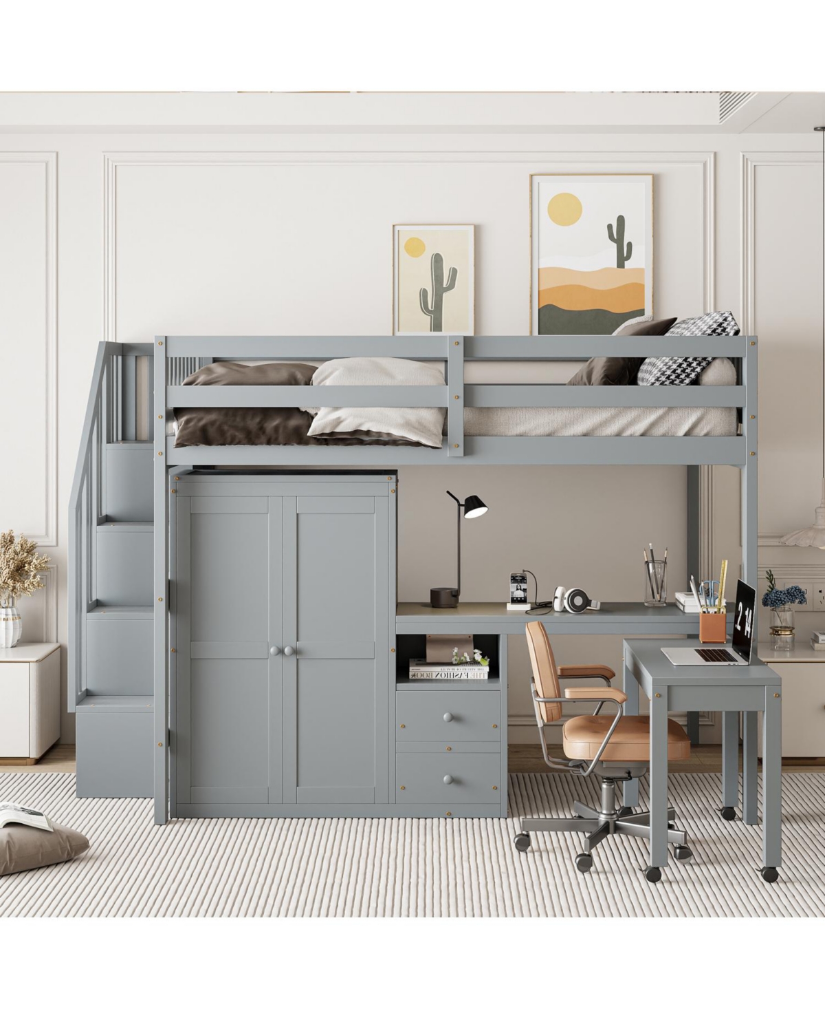 Streamdale Furniture Loft Bed with Stairs & Storage - Multifunctional Kids Furniture