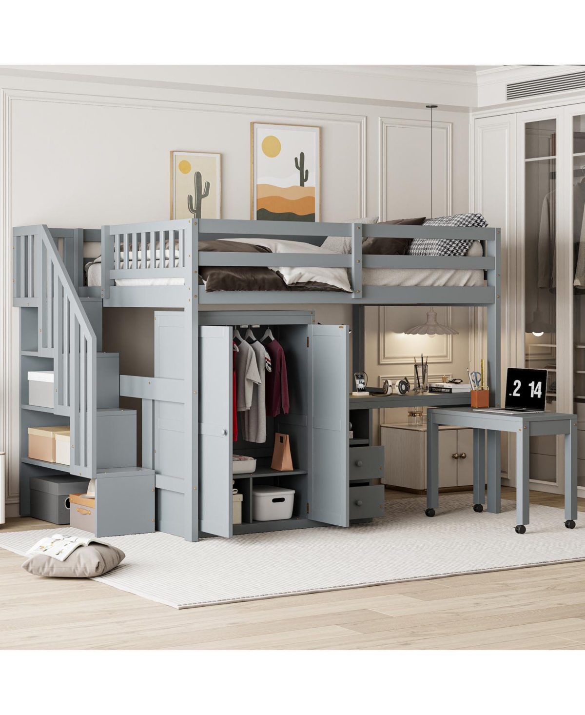 Streamdale Furniture Loft Bed with Stairs & Storage - Multifunctional Kids Furniture