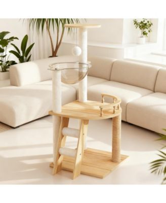 41.3" Wood Cat Tree - Top Perch + Condo