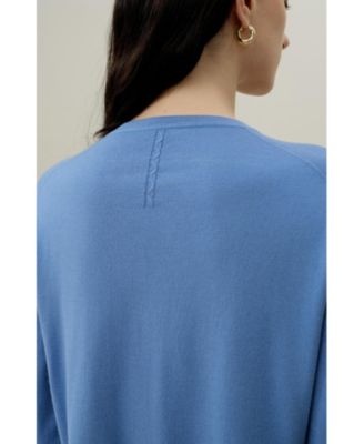 Women's Round-Neck Silk Cashmere Cardigan