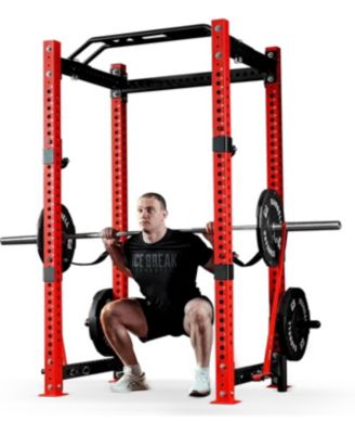 3"x3" Power Cage, Multi-Function Power Rack with LAT Pull Down Pulley System, 1500 lbs Weight