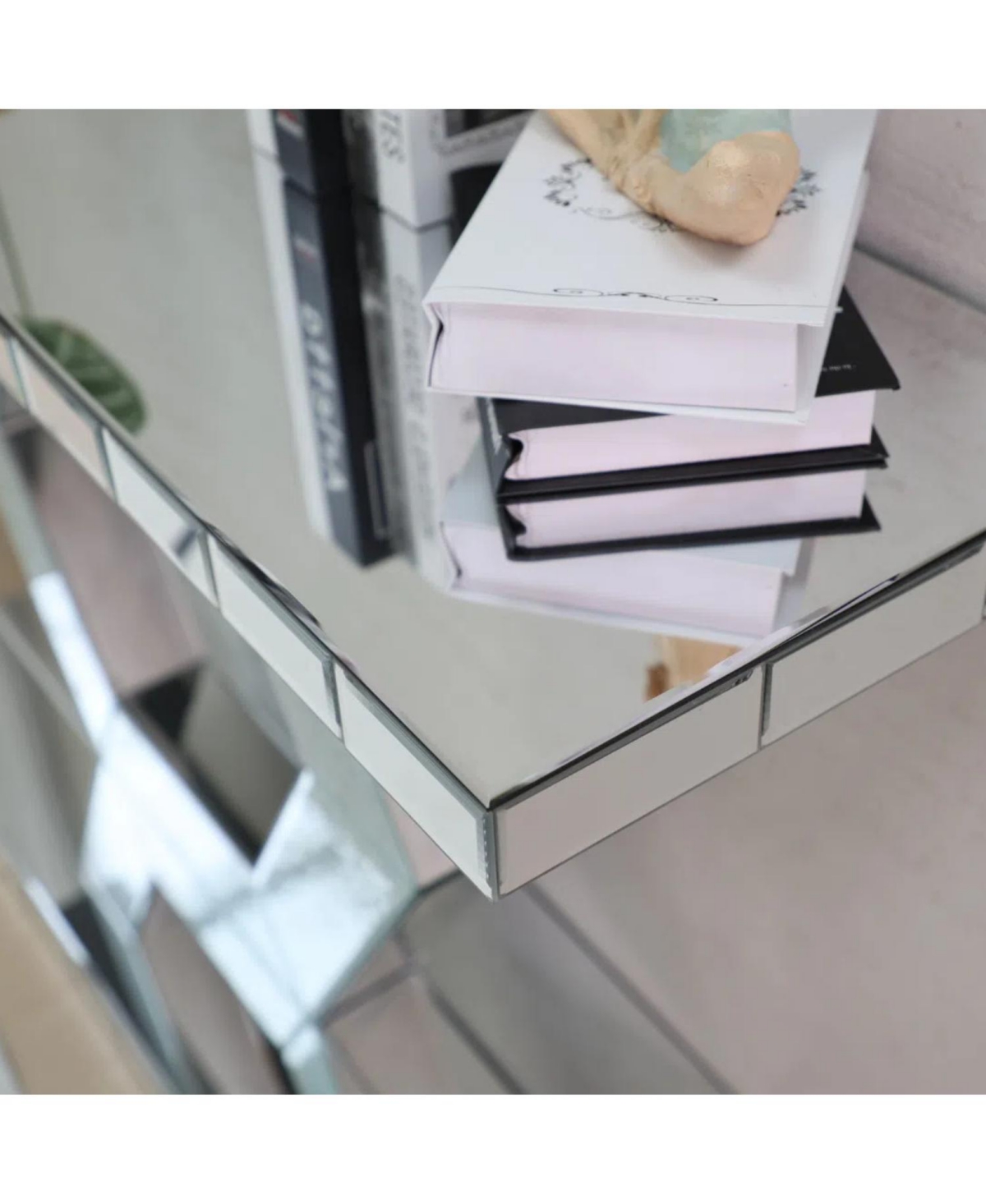 Streamdale Furniture Crystal Hexagon Mirror Console Table