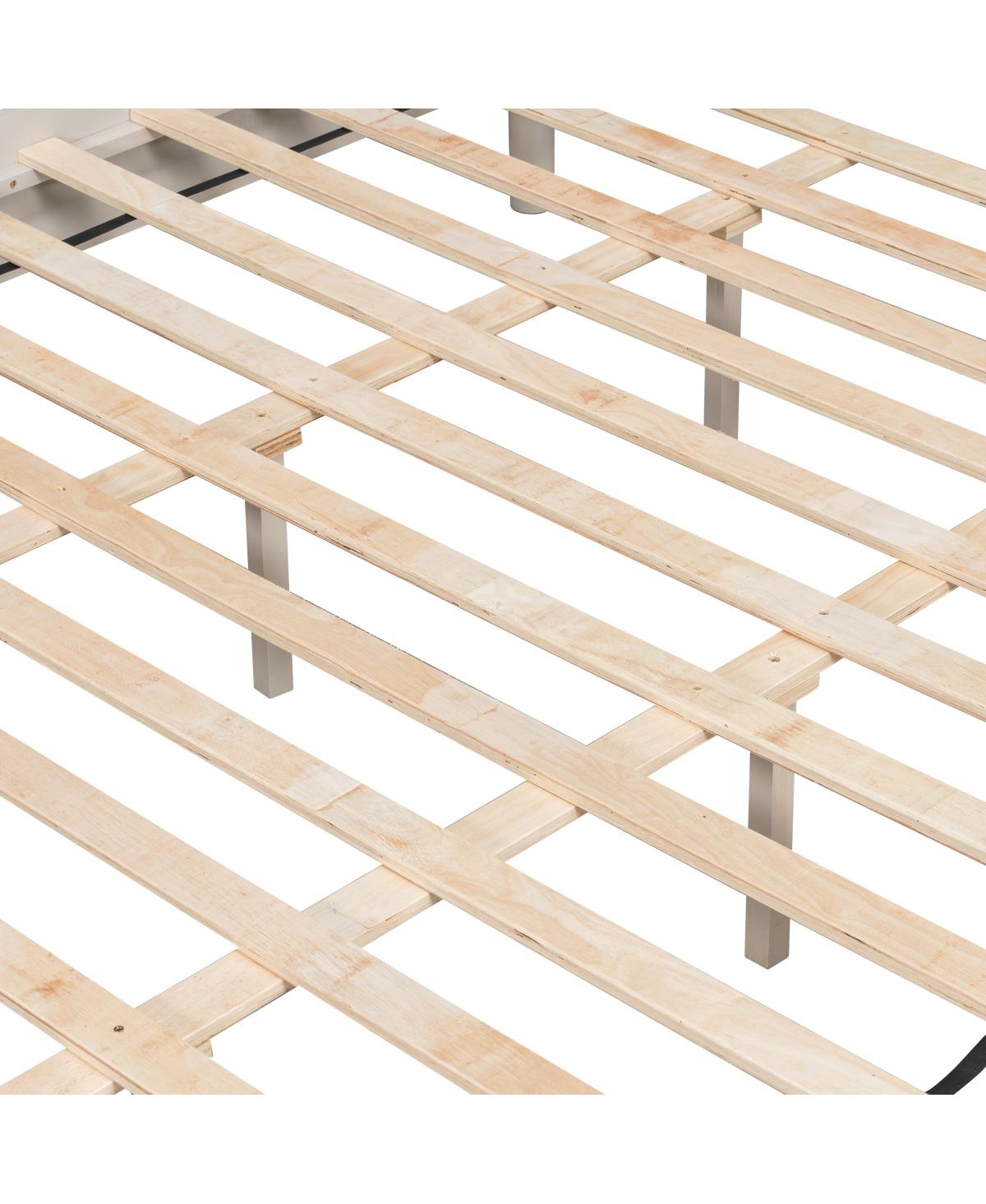 Streamdale Furniture Solid Wood King Bed, No Box Spring Needed