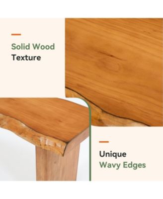 47" Solid Wood Bench, Farmhouse Entryway Bench for Bedroom, Dining Bench for Kitchen, Entryway, Mudroom, Easy Assembly, Brown