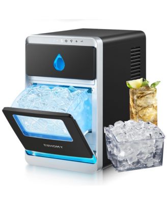 26lbs Per Day Portable  Crescent Ice Maker Countertop  in Black with Ice Scoop and Self-Cleaning