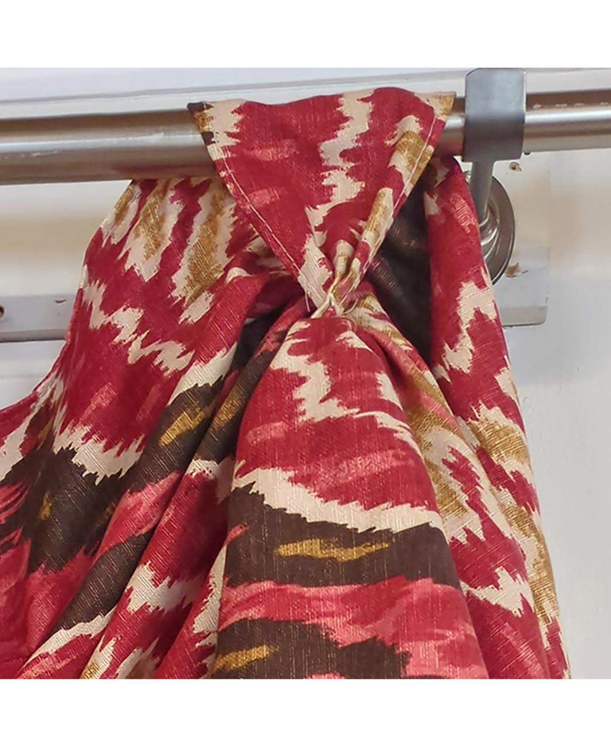 Rlf Home Begonia 3-s Victory 100% Cotton Tab Top Swag Window Curtain 54" x 25" Red