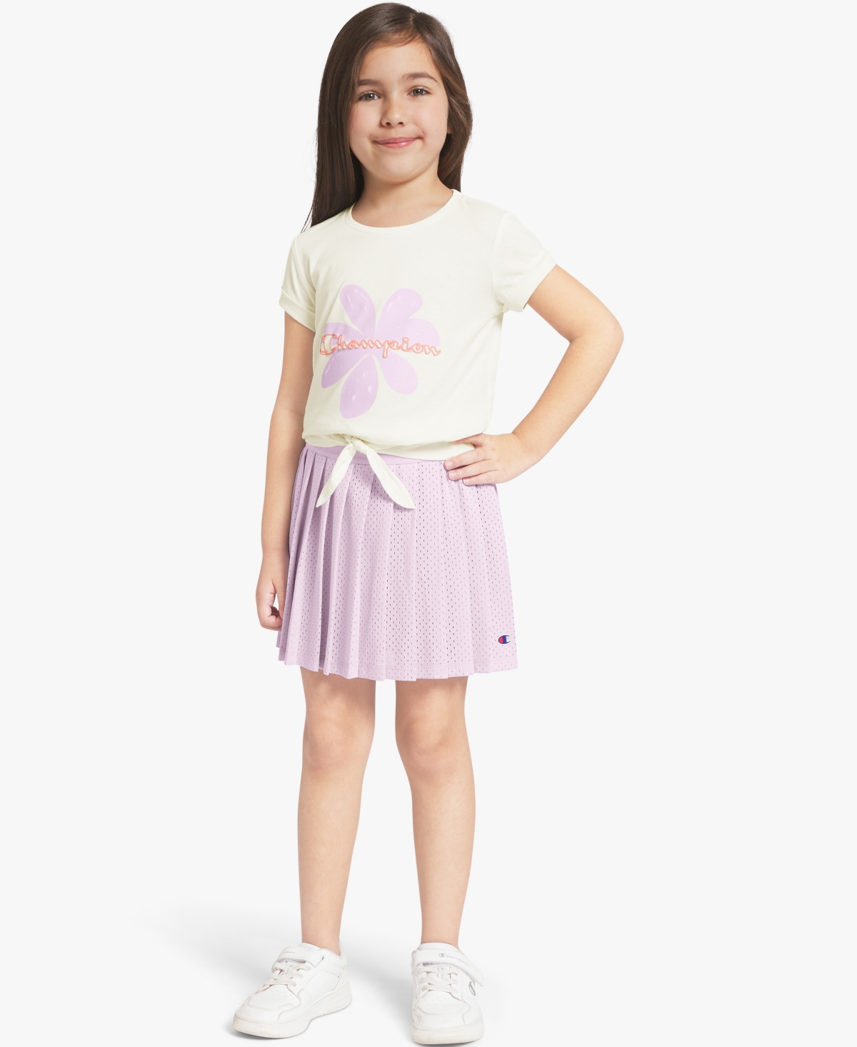 Champion Girls' 4T-6X T-Shirt, Sweatshirt and Skort, 3-Piece Set