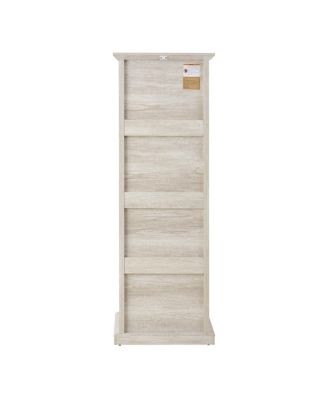 Streamdale Tall Storage Cabinet with Glass Door and Shelves, White