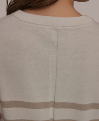 Women's Cotton Cashmere Striped Sleeveless Sweater
