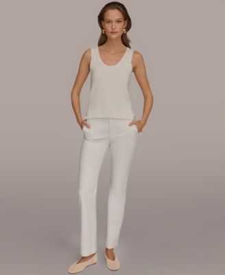 Women's Scoop Neck Pointelle Stitch Tank Top