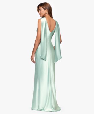 Women's Long Satin Halter Neck Ball Gown