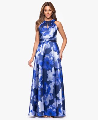 Women's Long Printed Halter Neck Ball Gown