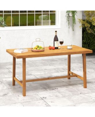 Acacia Wood Dining Table for 6, Heavy-Duty Indoor Outdoor