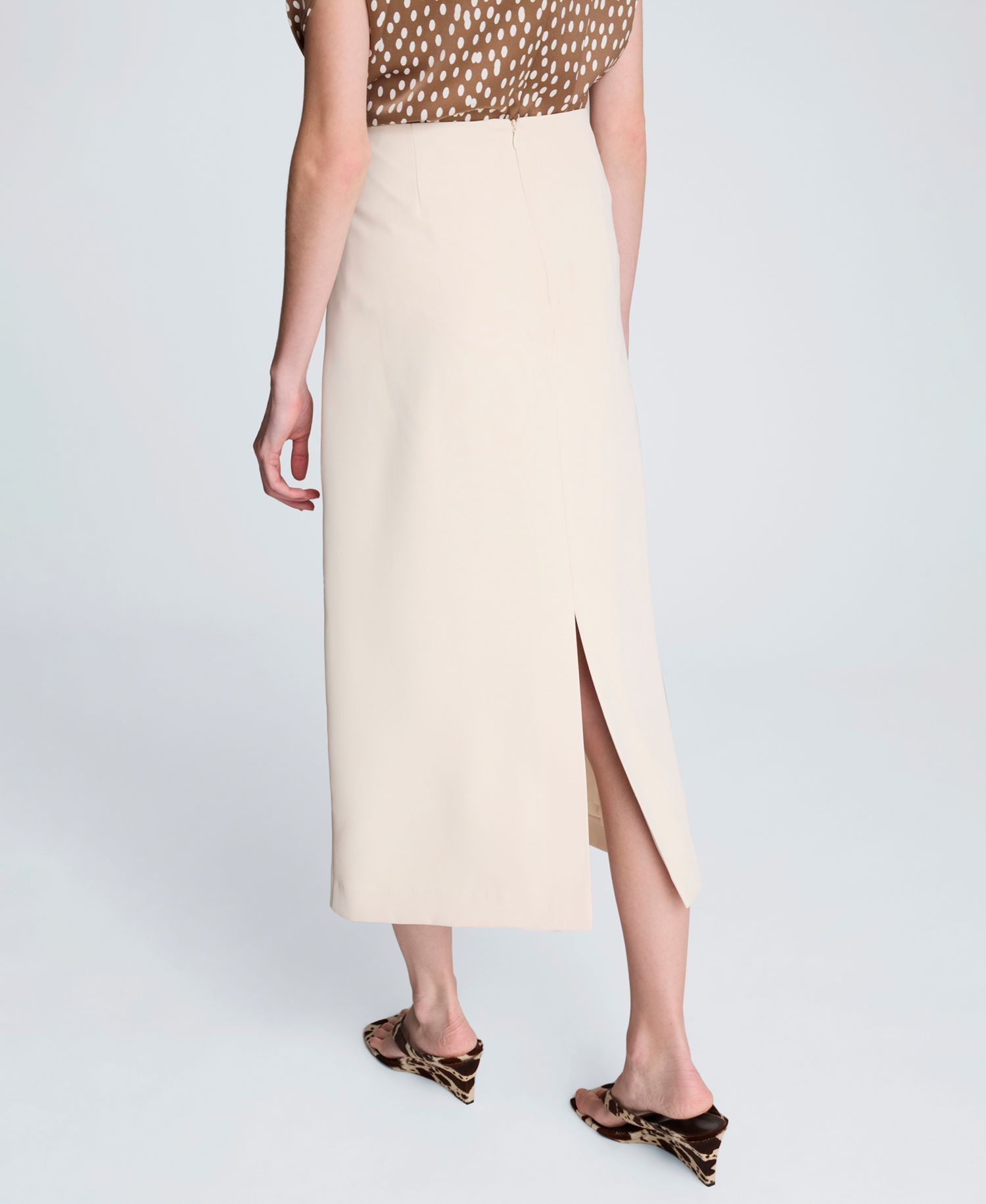 Women's Faux Wrap Midi Skirt