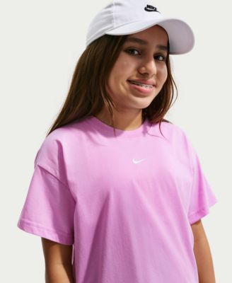 Girls' 7-16 Sportswear Essential Cotton Swoosh Logo T-Shirt