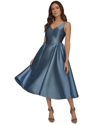 Women's Sleeveless V-Neck A-Line Midi Dress