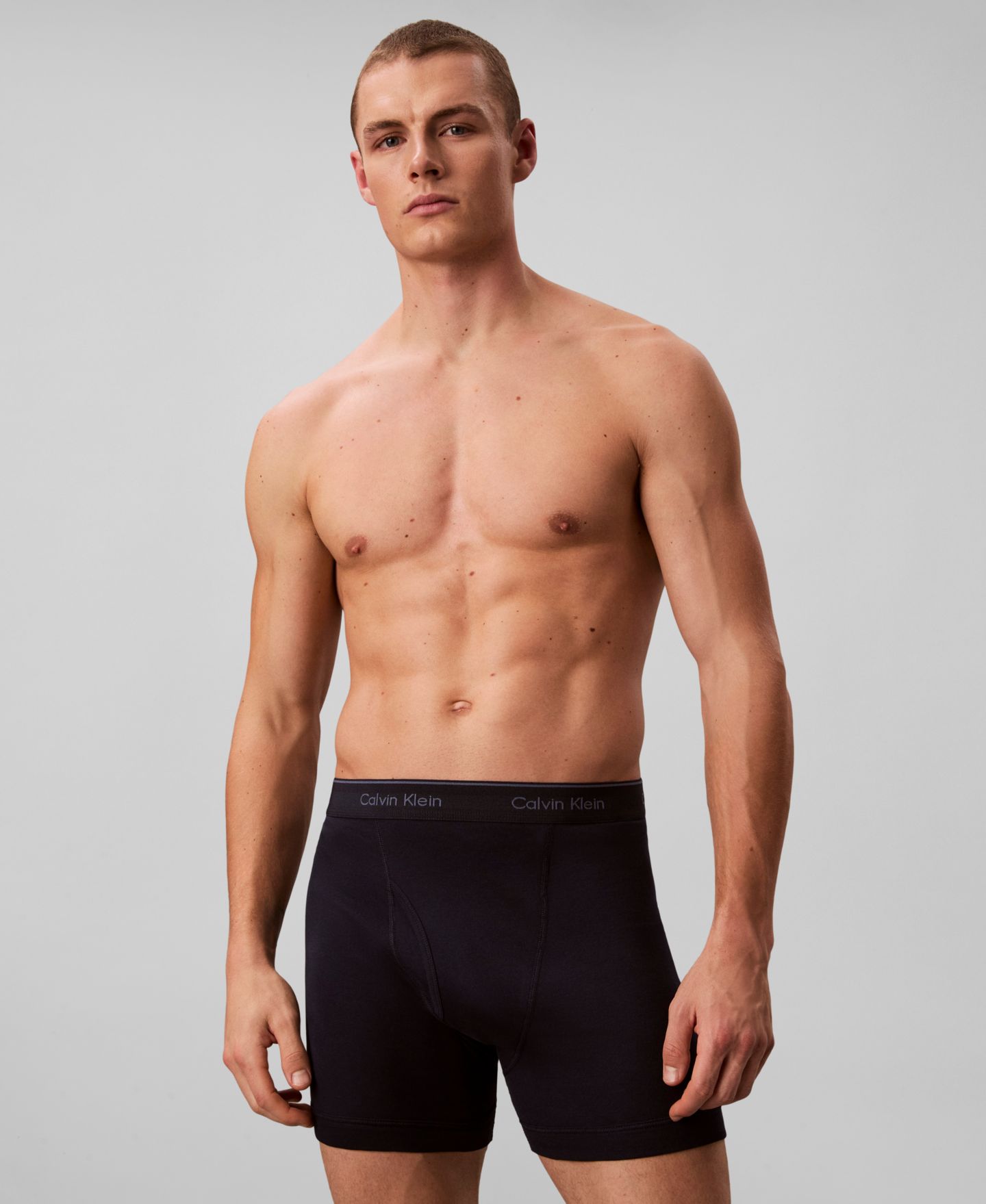 Трусы-боксеры Classic для мужчин, хлопок, 5 шт. — Calvin Klein, цвет: Серый / Розовый — фото 5
