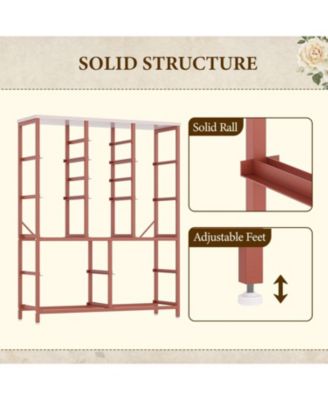 15-Drawer Pink Fabric Dresser, Wood Tabletop, Metal Frame, Tall Chest Organizer for Bedroom, Living Room, Entryway