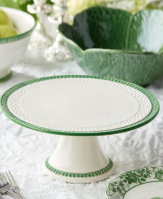 Le Jardin Embossed Rattan Footed Cake Plate